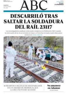 DESCARRILÓ TRAS SALTAR LA SOLDADURA DEL RAÍL 23117