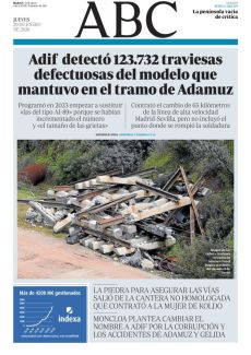 ADIF DETECTÓ 123.732 TRAVIESAS DEFECTUOSAS DEL MODELO QUE MANTUVO EN EL TRAMO DE ADAMUZ