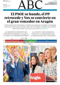 EL PSOE SE HUNDE, EL PP RETROCEDE Y VOX SE CONVIERTE EN EL GRAN VENCEDOR EN ARAGÓN