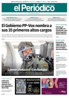 LEONOR PILOTA UN F-5 EN BADAJOZ