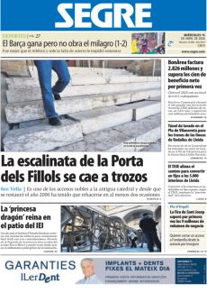 LA ESCALINATA DE LA PORTA DELS FILLOLS SE CAE A TROZOS