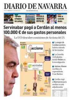 SERVINABAR PAGÓ A CERDÁN AL MENOS 100.000 € DE SUS GASTOS PERSONALES