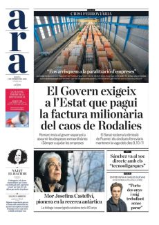 CRISI FERROVIÀRIA
“ENS ARRISQUEM A LA PARALITZACIÓ D’EMPRESES”