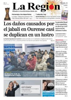 LOS DAÑOS CAUSADOS POR EL JABALÍ EN OURENSE CASI SE DUPLICAN EN UN LUSTRO